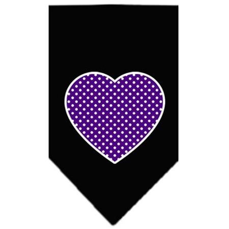 UNCONDITIONAL LOVE Purple Swiss Dot Heart Screen Print Bandana Black Large UN812515